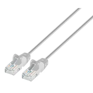 Intellinet Cat6a U/UTP Slim Network Patch Cable, 1 FT., Gray