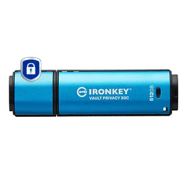 Kingston 512GB USB-C Ironkey Vault Privacy 50C AES-256 Encrypted, Fips 197