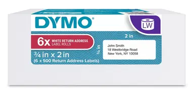Dymo DY LW 3/4IN X 2 in WHT Ret Adr 500CT 6PK (30330) - Direct Thermal - Compatibilit