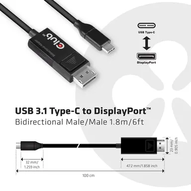 Club 3D B.V USB Type C to DP 1.4 8K Cable, image 8