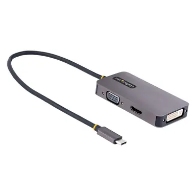 StarTech.com USB C to HDMI DVI VGA Adapter Supports HDMI 2.0B (4K60HZ/HDR) VGA/DVI-I