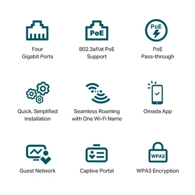 Omada Networks by TP Link AX3000 Wall-Plate Dual-Band Wi-Fi 6, image 8