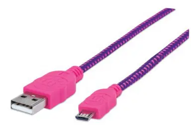 Manhattan - Strategic Manhattan a Male / Micro-B Male, (6 FT.), Purple/Pink. Exciting, Unique