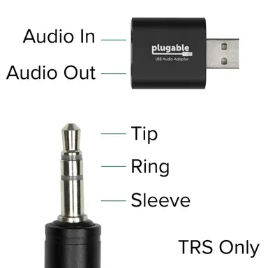 Plugable Technologies USB Audio Adapter with 3.5MM Speaker-Headphone And Microphone Jack Add AN Exter, image 8