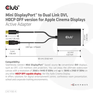 Club 3D B.V Mini DP to DVI Adapter, image 7