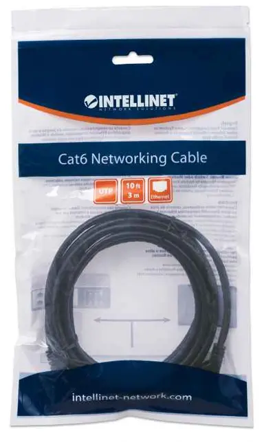 Intellinet 10 FT Black Cat6 Snagless Patch Cable, image 6