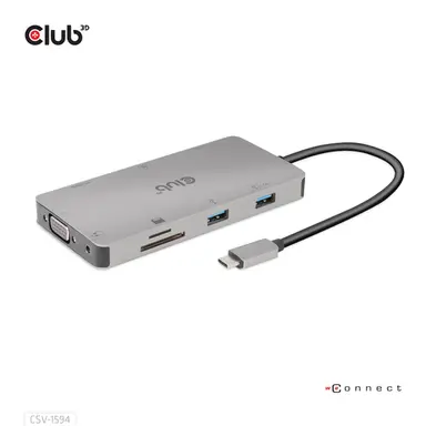 Club 3D B.V Usbc 9-in-1 Hub with HDMI, VGA, 2X USB-a, image 4