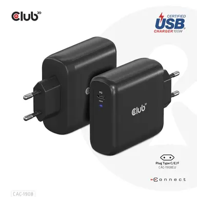 Club 3D B.V 100W USB-C Travel Charger PD3.0, image 6