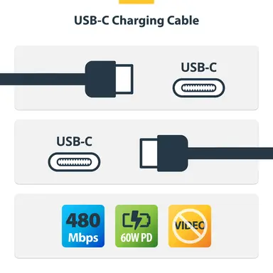 StarTech.com 10 ft (3M) USB-C Charging Cable, Charge & Sync, 60W (3A) PD, USB 2.0 Laptop Charg, image 8