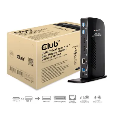 Club 3D B.V USB a 3.0 Dual Display 4K60HZ Docking
