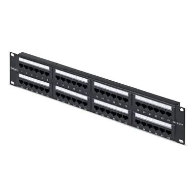 StarTech.com 48-Port 2U Cat6 UTP Patch Panel Supports 10/100/1000 Ethernet; Fits Standard 19I