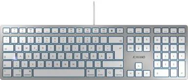 Cherry Americas KC 6000 Mac, White/Silver, USB, US Intl 104+6 Key Layout