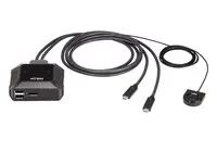 Aten 2-PORT USB-C 4K Displayport Cable Switch with Remote Port Selector, image 3