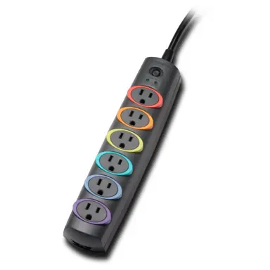 Kensington Computer Smartsockets Standard Surge 6 Outlet 7 ft