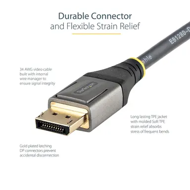 StarTech.com 1 ft (30CM) DisplayPort 1.4 Cable - 8K 60HZ HDR10 - Ultra HD 4K 120HZ Video - DP, image 7