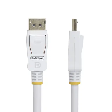 StarTech.com 10 ft (3M) White VESA Certified DisplayPort 1.2 Cable, 4K 60HZ, 21.6GBPS, Latchin, image 6