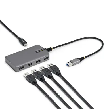 4-PORT USB-A Hub 5GBPS Bus Powered USB-A to 4X USB-A Hub with USB-C Auxiliary