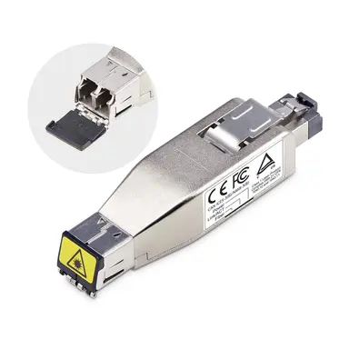 StarTech.com Gigabit Fiber to RJ45 Ethernet Media Converter Dongle, Optical Singlemode 10KM/M