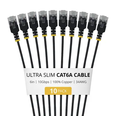 StarTech.com 10-Pack of Ultra Slim Cat6a Cables Is Ideal for Multiple Setups; 10GBPS Ethernet, image 3