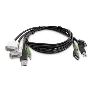 STARTECH.COM 6FT (1.8M) Dual-Display KVM Cable 2X DVI to 2X HDMI USB 2.0 3.5MM Universal