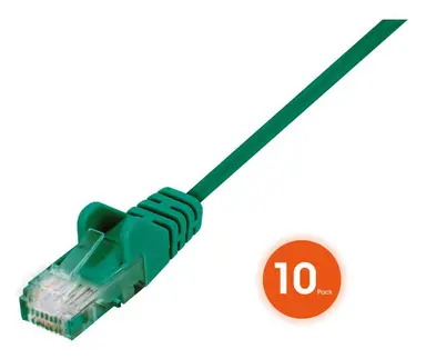 Intellinet Cat6 U/UTP Slim Network Patch Cable, 1 FT., Green, 10-Pack, image 7