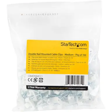 StarTech.com 100 Medium Cable Clips with Nails - Internal Dimensions 0.49INX0.31IN - Durable, image 7