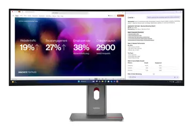 Lenovo 39.7 21:9 Wuhd 5120 × 2160 Resolution T V Certified IPS Black 2500R Curved Scree, image 2