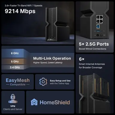 Omada Networks BY TP Link BE9300 Tri-Band Wi-Fi 7 Router, image 2