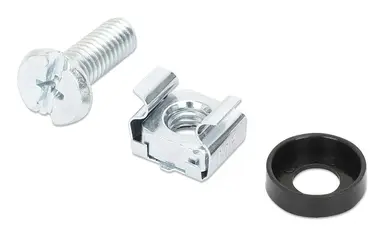 Intellinet 100 Each, M6 Cage Nuts, M6 Screws, and Plastic Washers