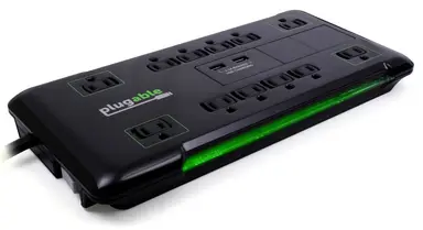 Plugable Technologies Plugable Surge Protector Power Strip with USB and 12 AC Outlets, Built-in 10.5W