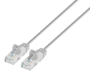 Intellinet Cat6 U/UTP Slim Network Patch Cable, 1 FT., Gray