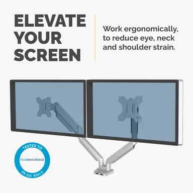 Fellowes Supports Two (2) Monitors: up to 17.6 LBS. Each and 32 Inches.fully Independent, image 6