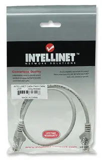 Intellinet Patch Cable Cat 5E UTP Gray 0.5 ft Snagless Boot, image 8