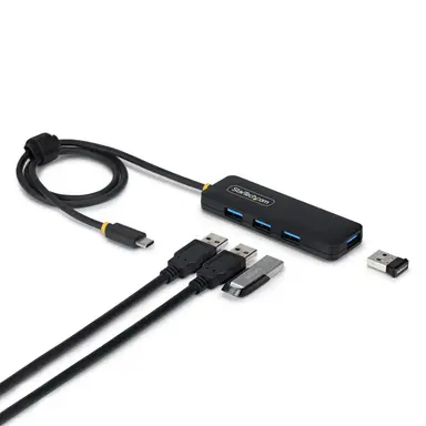 StarTech.com 4-Port USB-C Hub, 5GBPS, Bus Powered, USB-C to 4X USB-a Mini Hub, Extra Long 2 ft