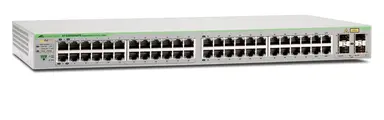Allied Telesis 48 X 10/100/1000T Websmart Switch, with 4 SFP Combo Ports, PoE+, and U.S. Power
