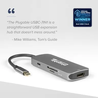 Plugable Technologies Plugable USB-C 7-in-1 Hub 4K60HZ HDMI, Universal Compatibility for Dell/Lenovo/H, image 6