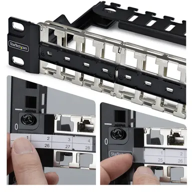 StarTech.com 48-Port 1U Blank Keystone Patch Panel with Cable Management Bar and Grounding WI, image 7