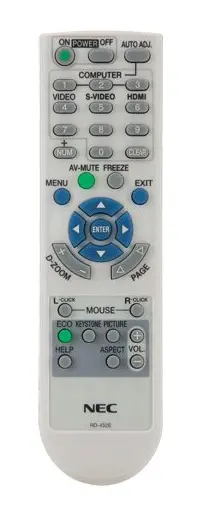 Nec Display Solutions Replacement Remote for NP-U300/U310W And NP-PE401H Projectors