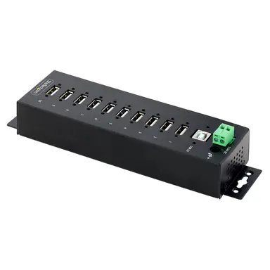 StarTech.com 10-Port Industrial USB 2.0 Hub Is Built with a Cold-Rolled Steel Housing for Tem, image 6