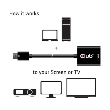 Club 3D B.V DisplayPort Port 1.2 Male to VGA, image 7