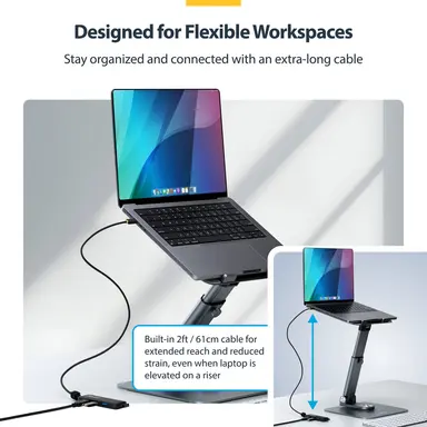 StarTech.com 4-Port USB-C Hub, 5GBPS, Bus Powered, USB-C to 4X USB-a Mini Hub, Extra Long 2 ft, image 8
