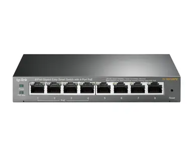 Omada Networks by TP Link 8-Port Gigabit Desktop PoE Easy Smart Switch, 8 Gigabit RJ45 Ports Including 4