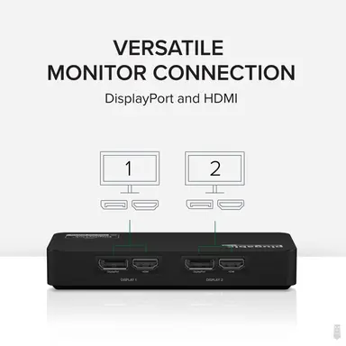 Plugable Technologies Plugable 4K DisplayPort and HDMI Dual Monitor Adapter for USB 3.0 and USB-C, Com, image 7