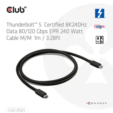 Club 3D B.V USB Type C Cable USB80 1.2M/3,94FT Whit, image 7