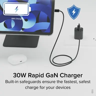 Plugable Technologies Plugable 30W USB-C Gan Charger Magsafe-Compatible, Fast Charging for iPhone, IP, image 8