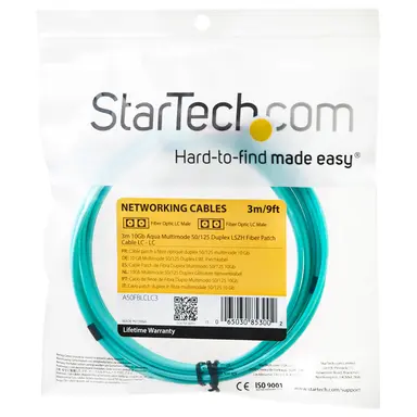StarTech.com 3M (9.8 ft) OM3 Multimode LC/LC-UPC Fiber Cable; 1/10/40/100 Gbps Full Duplex; 50, image 8