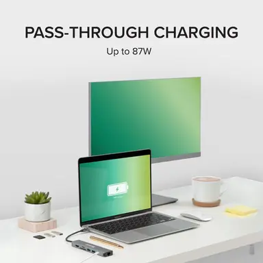 Plugable Technologies Plugable 7-in-1 USB C Hub Driverless Multiport Adapter with Ethernet, 100W Charg, image 8