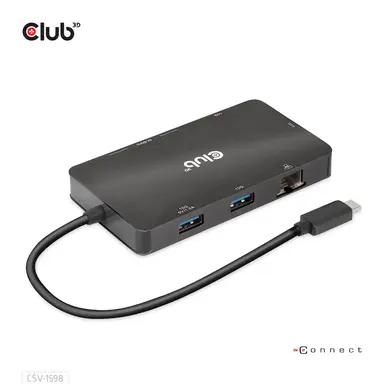 Club 3D B.V USBGEN2 Typec to 2X DP 4K60HZ 7IN1 Dock, image 6