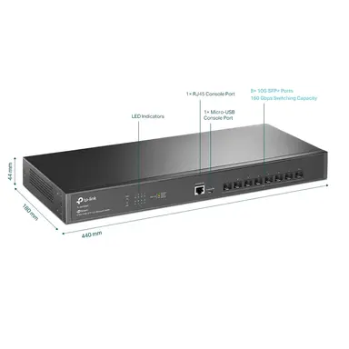 Omada Networks by TP Link Jetstream 8-Port 10GE SFP+ L2+ Managed Switch, image 8