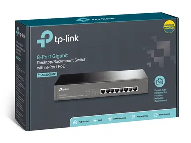 Omada Networks by TP Link 8-Port Gigabit Desktop/Rackmount Switch with 8-Port PoE+ - - Desktop, image 8